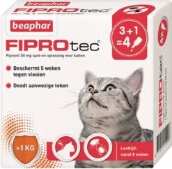 Beaphar Fiprotec Kat - Vlooienbestrijding - >1 Kg - 4 Pipetten -Huisdierbenodigdheden 1200x1177 20