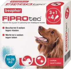 Beaphar Fiprotec Vlooien- En Tekenmiddel Hond 10-20 Kg - 4 Pipetten -Huisdierbenodigdheden 1200x1177 5