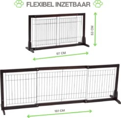 Hondenhek - Traphekje Hond - Traphekje Zonder Boren - Traphekje - BxH 161-97 X 53 Cm - Koffiebruin -Huisdierbenodigdheden 1200x1178 13