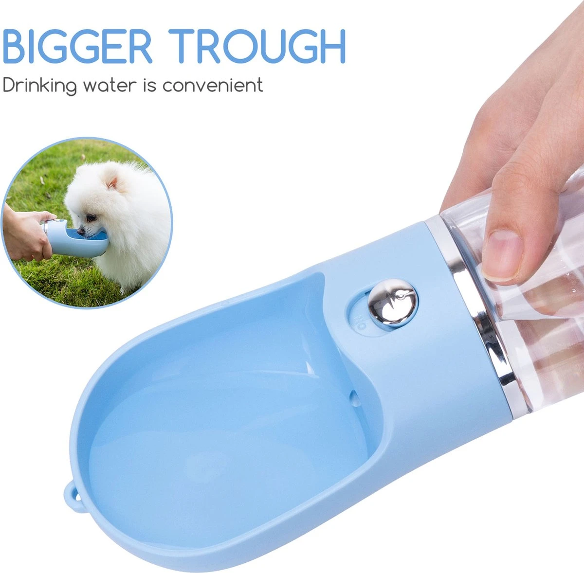 Nobleza 43B4C - Honden Waterfles - 500ml - Honden Bidon - Honden Drinkfles - Blauw 2 Nobleza 43B4C - Honden Waterfles - 500ml - Honden Bidon - Honden Drinkfles - Blauw - Afbeelding 2