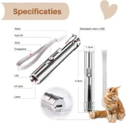 Laserpen - USB - Kattenspeeltjes - Zaklamp - Kat - Laser - Kattenspeelgoed - RVS Opbergblikje -Huisdierbenodigdheden 1200x1178 26