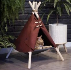 MIRO Luxe Katten Wigwam - Tent - Huis - Opvouwbaar - Rood