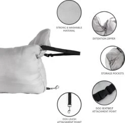 Studio Proud - Honden Autostoel - Zeer Luxe Hondenmand Voor In De Auto - Comfortabel Honden Automand - Beige Kleurige En Zeer Makkelijk Schoon Te Maken - Veilig Auto Bench Voor Puppy En/of Hond