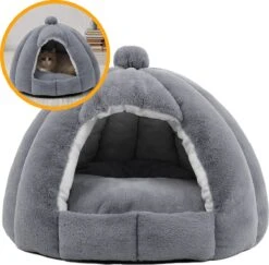 MIRO Katten Huis - Kattenhuizen - Kattenhok - Kattenmand - Dierenhuis - Extra Zacht - Grijs