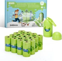 Nobleza AX4 - Hondenpoepzakjes Met Dispenser - 240 Stuks - Biologisch Afbreekbaar - Poepzakjes Hond - 16 Rollen