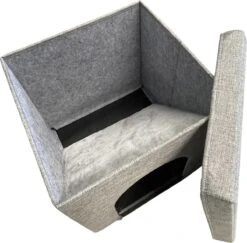 Adori Kattenhuis Met Poef Moon - Kattenmand - 36.5x36.5x36.5 Cm Grijs -Huisdierbenodigdheden 1200x1182 29