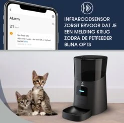 Pawsy® AR1 - Automatische Voerbak – Automatische Voederbak Kat - Kattenvoerautomaat - Voerdispenser - Zwart - 6L - Smart App – Instelbaar Voedingsschema Voor Huisdier – GRATIS Opscheplepel -Huisdierbenodigdheden 1200x1183 11
