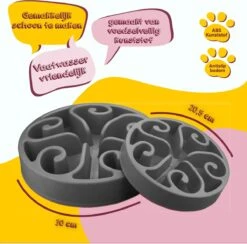 Eat Slow Live Longer Original Voerbak – Anti-schrok Voerbak – Slow Feeder Voor Honden – Anti-slip – Grijs – Ø20,5 Cm - Small/Medium – Geschikt Voor Kleine En Middelgrote Honden -Huisdierbenodigdheden 1200x1183 12