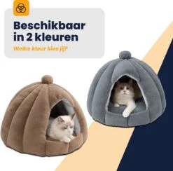 MIRO Katten Huis - Kattenhuizen - Kattenhok - Kattenmand - Dierenhuis - Extra Zacht - Grijs -Huisdierbenodigdheden 1200x1183 27