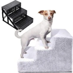 Merkloos Honden Trap Zacht Grijs 35x45x30 Cm - Dierentrap - Hondentrap - Trapje Voor Huisdieren