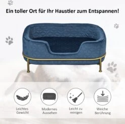PawHut Hondenbank Met Rugleuning Huisdierenbank Met Metalen Poten Hondenbed Kattenbank D04-157 -Huisdierbenodigdheden 1200x1185 21