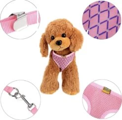 Merkloos Kattentuigje Met Looplijn - Kattenharnas - Kittentuigje - Kattenriem Met Looplijn - Kitten Tuigje Verstelbaar - Roze - Ixen -Huisdierbenodigdheden 1200x1185 30