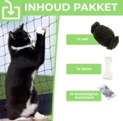 Kattennet Premium EXTRA STEVIG - 600 X 300 CM - Kattennet Voor Balkon - Zwart - Balkon Net - Makkelijk Te Monteren -Huisdierbenodigdheden 1200x1186 34