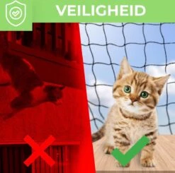 Kattennet Premium EXTRA STEVIG - 600 X 300 CM - Kattennet Voor Balkon - Zwart - Balkon Net - Makkelijk Te Monteren -Huisdierbenodigdheden 1200x1188 40