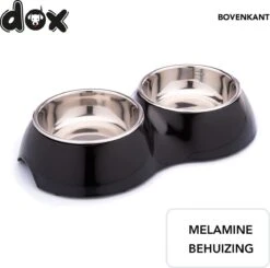 DDOXX Dubbele Voerbak, Antislip | Vele Kleuren & Maten | Voor Kleine & Grote Honden | Voerbak Kat Dubbel | Hondenbak Hond | Kattenbak Roestvrijstalen Bak | Melamine Bak | Zwart, 2 X 700 Ml -Huisdierbenodigdheden 1200x1189 10