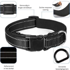 Halsband Hond - Reflecterend - Zwart - Maat M - Oersterk - Waterdicht - Hondenhalsband - Geschikt Voor Iedere Hondenriem - Voor Middelgrote Honden -Huisdierbenodigdheden 1200x1190 29