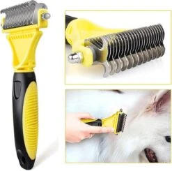 Hondenborstel - Dubbelzijdig Ontharing Tool - Herbruikbare Honden & Kattenvachtkam - Huisdier Grooming - 1 Stuk - Groen -Huisdierbenodigdheden 1200x1190 8