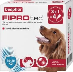 Beaphar Fiprotec Vlooien- En Tekenmiddel Hond 10-20 Kg - 4 Pipetten -Huisdierbenodigdheden 1200x1191 12