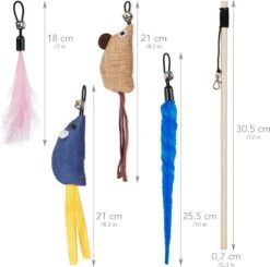 PRETTY KITTY Cat Toy Set Vegan: Grote 15-delige Kattenspeelset Met Kattenhengel, Nepveren En Kattenkruid Speelgoed Kat -Huisdierbenodigdheden 1200x1191 31