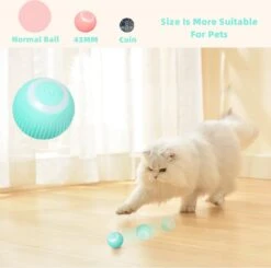 Merkloos Pecute® Elektrische Speelbal - Slimme Interactieve Zelfrollende Bal - Kat En Hond Speelgoed - Kattenspeelgoed - Blauw -Huisdierbenodigdheden 1200x1192 12