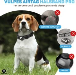Vulpes Pets® Hondenhalsband Geschikt Voor Apple AirTag - Apple Airtag Halsband Voor Honden Pro - Veilig, Lichtgewicht, Reflecterend & Comfortabel - Anti-kras En Waterbestendig - Incl. 2 Accessoires - 36-44 CM - M -Huisdierbenodigdheden 1200x1192 15