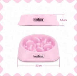 Nobleza H8P - Anti Schrok Voerbak - 20x20x4.5cm - Roze -Huisdierbenodigdheden 1200x1193 12