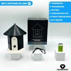 Vulpes Pets® Anti Blaf Apparaat Pro - Anti Blafband Voor Alle Honden - Luxe Hondentrainer - Diervriendelijk & Zonder Schok - Inclusief 9V Batterij - Waterbestendig - Ophangbaar - Instelbare Ultrasone Niveauregeling - 4 Standen -Huisdierbenodigdheden 1200x1193 7