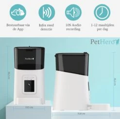PetHero 3 Voerautomaat Wit - Verstelbare Camera - Smartphone Besturing - Automatische Voerbak Voor Kat Of Hond - 6.0 L -Huisdierbenodigdheden 1200x1194 17