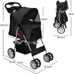 Cabino Inklapbare Hondenbuggy - Grijs -Huisdierbenodigdheden 1200x1194 5