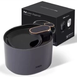 Ample Drinkfontein - Hond/Kat - 3 Liter - Inclusief Filter - Drinkfontein Kat - Kattenfontein - Waterfontein Kat - Waterdispenser - Fluisterstil - Grijs