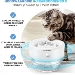 Vulpes Pets® Drinkfontein Voor Kat & Hond – Draadloze Kattenfontein – Waterbak En Waterfontein Kat – Oplaadbaar, Draagbaar & Draadloos - Drinkbak Hond - Anti Knoei - PRO Versie -Huisdierbenodigdheden 1200x1195 20