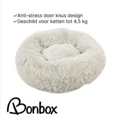 Bonbox Shop - Maat S - Donut Bed In Wit - Dierenmand Voor Katten, Kittens En Kleine Honden - Knus Mandje - Donutbed Diameter 40 Cm - Anti Anxiety -Huisdierbenodigdheden 1200x1195 32