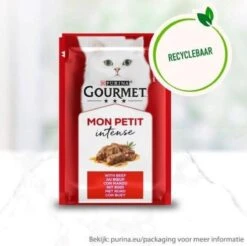 Gourmet Mon Petit Intense - Kattenvoer Natvoer - Vlees - 24 X 50 Gr -Huisdierbenodigdheden 1200x1195 50