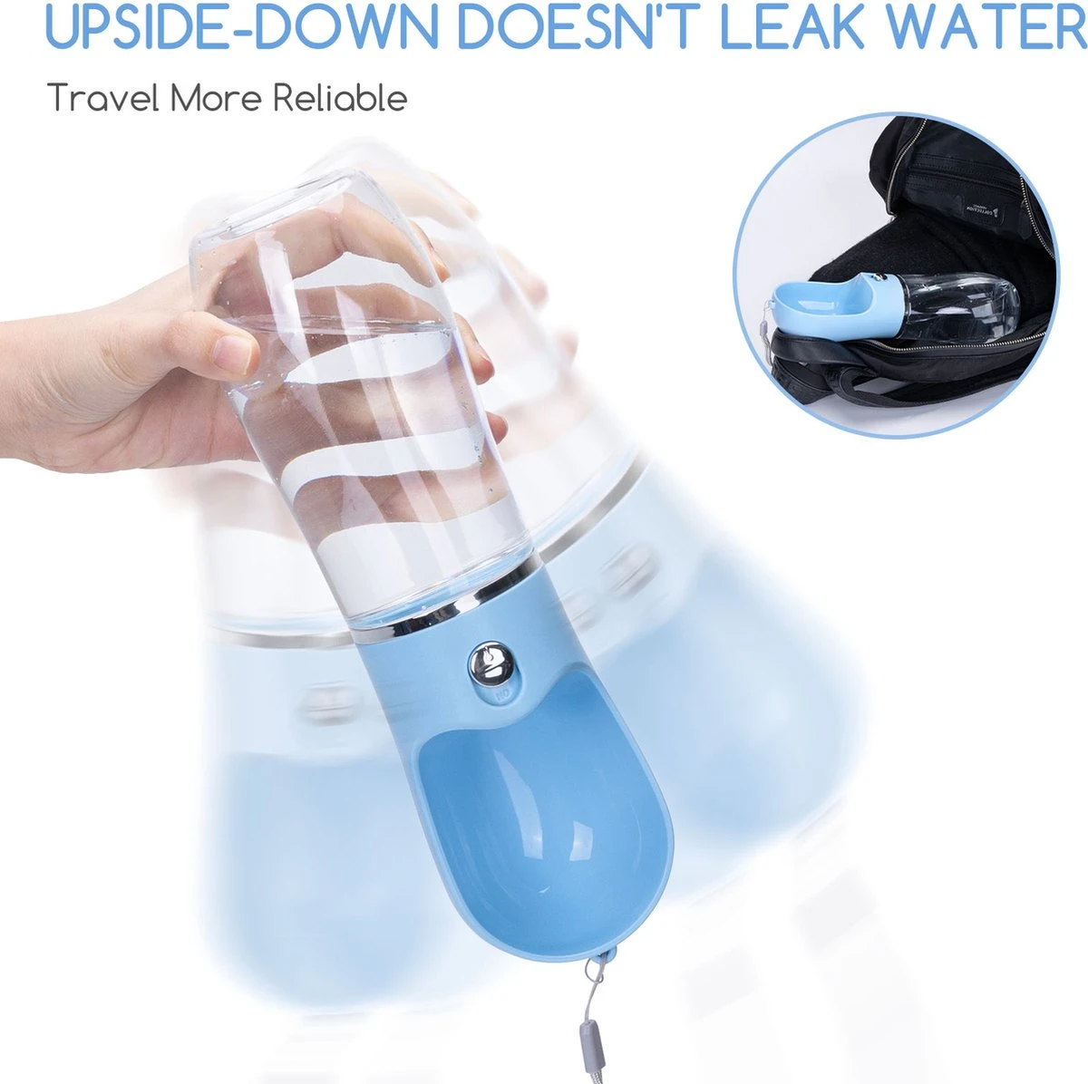 Nobleza 43B4C - Honden Waterfles - 500ml - Honden Bidon - Honden Drinkfles - Blauw 10 Nobleza 43B4C - Honden Waterfles - 500ml - Honden Bidon - Honden Drinkfles - Blauw - Afbeelding 10