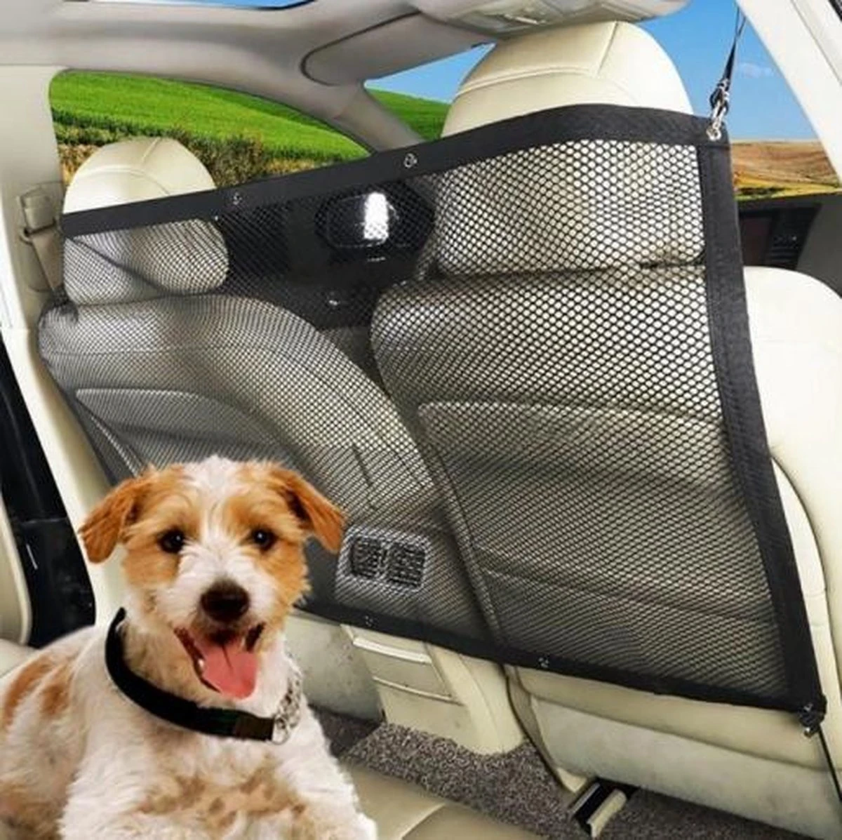 WiseGoods - Premium Veiligheidsnet Auto - Hondennet - Dierennet - Hondenrek Auto - Net - Voor Auto - Hond - Veilig Onderweg 1 WiseGoods - Premium Veiligheidsnet Auto - Hondennet - Dierennet - Hondenrek Auto - Net - Voor Auto - Hond - Veilig Onderweg