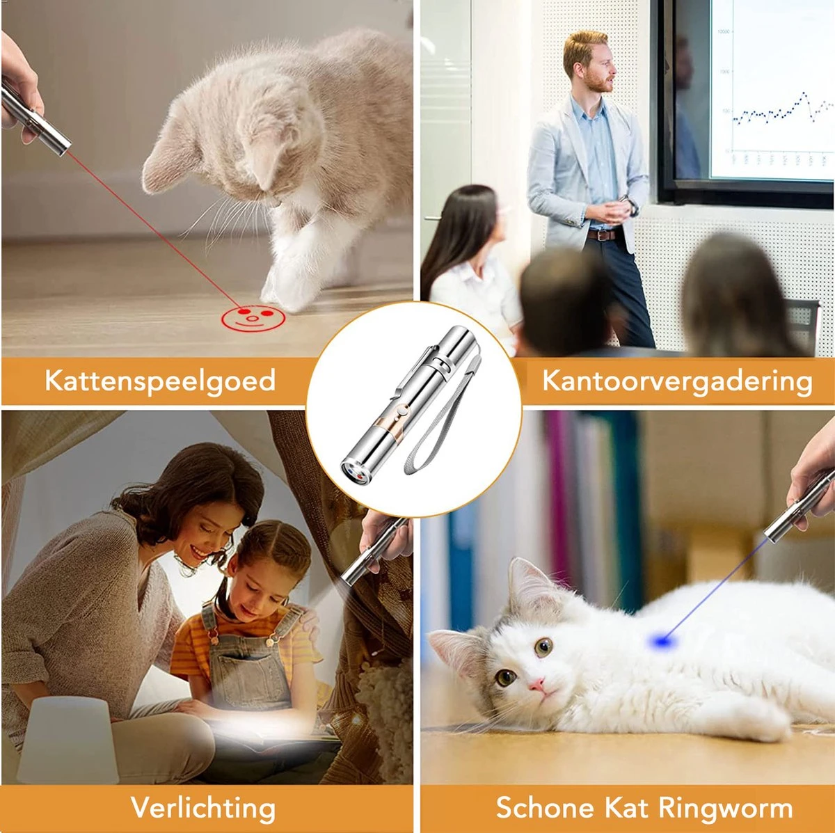 DOWO® - Laserpen - USB Oplaadbaar - Kattenspeeltjes - 7 Verschillende Standen - Laserlampje - RVS Zilver - Laser Pointer 6 DOWO® - Laserpen - USB Oplaadbaar - Kattenspeeltjes - 7 Verschillende Standen - Laserlampje - RVS Zilver - Laser Pointer - Afbeelding 6