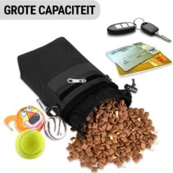 Merkloos Honden Beloningtasje + Tonova Pen - Poepzakjes Tas - Beloningszakje - Heuptas - Poepzakjes Dispenser - Verstelbare Riem - Hondenpoep Zakje - Beloningstasje - Snacktasje - Zwart -Huisdierbenodigdheden 1200x1198 66