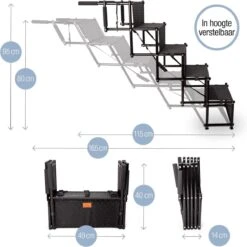 Bella & Balu Loopplank - Hondentrap - De Gewrichtsvriendelijke Helling Voor Uw Huisdier I Opvouwbare Instaphulp Met Vijf Treden Voor Comfortabel Op- En Afstappen Voor Binnen En Buiten -Huisdierbenodigdheden 1200x1199 12