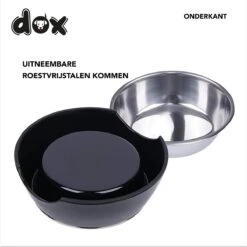 DDOXX Voerbak, Antislip | Vele Kleuren & Maten | Voor Kleine & Grote Honden | Voerbak Kat | Hondenbak Hond | Kattenbak Roestvrijstalen Bak | Melamine Bak | Zwart, 350 Ml -Huisdierbenodigdheden 1200x1199 16