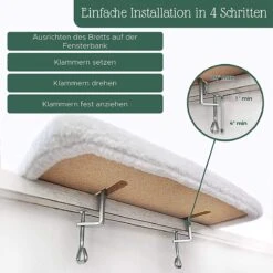 Pfotenolymp® Premium Window Baars/Krabmat Voor Katten Bij Het Raam - Vensterbank/Kattenbank Voor De Vensterbank - Zit/Ligstoel Voor Katten -Huisdierbenodigdheden 1200x1199 38