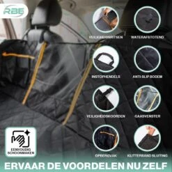 RBE Waterdichte Hondendeken Auto Achterbank En Kofferbak – 137x145 CM – Met Kijk/Gaasvenster - Beschermhoes -Huisdierbenodigdheden 1200x1200 1002
