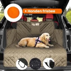 Hondendeken Auto Achterbank - Kofferbak Beschermhoes Hond - Autohoes - Hondenkussen - Hondenmat - Waterdicht & Antislip - Beige