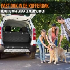 Strex Hondendeken Auto Achterbank En Kofferbak - 137 X 147 CM - Beschermhoes - Hondenkleed - Honden Deken Auto Achterbank - Incl. Hondenriem En Opbergzak - ZWART -Huisdierbenodigdheden 1200x1200 1027