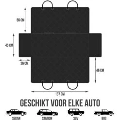 Strex Hondendeken Auto Achterbank En Kofferbak - 137 X 147 CM - Beschermhoes - Hondenkleed - Honden Deken Auto Achterbank - Incl. Hondenriem En Opbergzak - ZWART -Huisdierbenodigdheden 1200x1200 1031