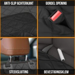 Strex Hondendeken Auto Achterbank En Kofferbak - 137 X 147 CM - Beschermhoes - Hondenkleed - Honden Deken Auto Achterbank - Incl. Hondenriem En Opbergzak - ZWART -Huisdierbenodigdheden 1200x1200 1033