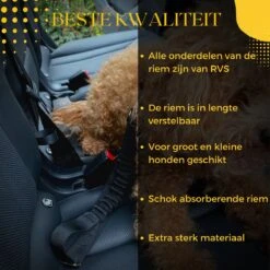 ZISU Autogordel Hond - Honden Autogordel - Hondengordel - Hondentuig - Verstelbaar En Elastische - Zwart - RVS -Huisdierbenodigdheden 1200x1200 1084