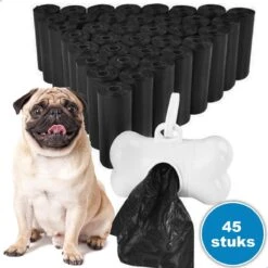 Hondenpoepzakjes - Poepzakjes Hond - 45 Stuks - Ecologisch Verantwoord - 3 Rollen - Professor Q