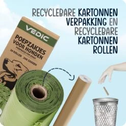 VEDIC® - Hondenpoepzakjes - 100% Composteerbaar - Biologisch Afbreekbaar - 300 Stuks - Extra Sterk - 23 X 33cm -Huisdierbenodigdheden 1200x1200 1151