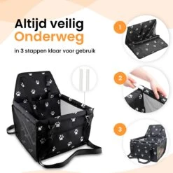 Luxe Autostoel Hond - Reisbench Opvouwbaar - Hondenmand Auto Achterbank - Waterdichte Hondenstoel - Zwart -Huisdierbenodigdheden 1200x1200 1166