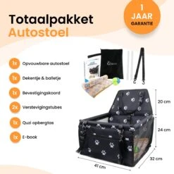 Luxe Autostoel Hond - Reisbench Opvouwbaar - Hondenmand Auto Achterbank - Waterdichte Hondenstoel - Zwart -Huisdierbenodigdheden 1200x1200 1167